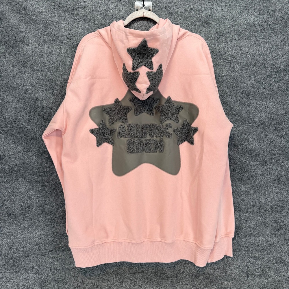 Aelfric Eden Hoodie Adult Medium Pink Star Boucle Streetwear Pullover NEW - Picture 2 of 13
